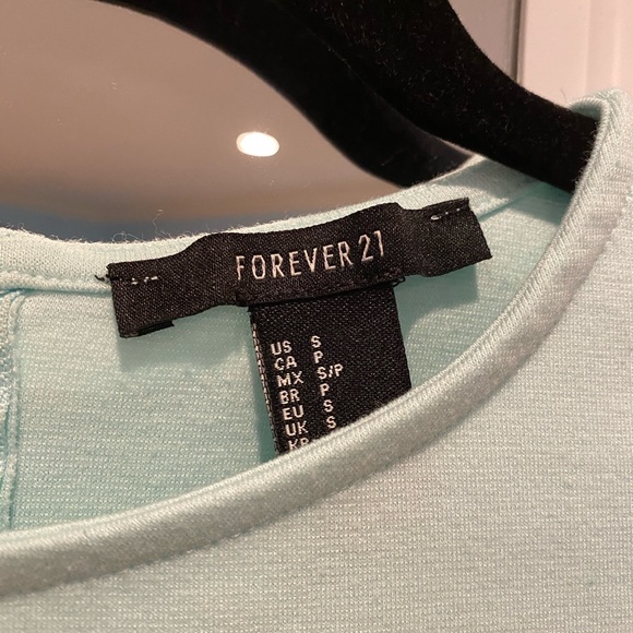 Forever 21 Baby Blue Peplum Top - Picture 2 of 5